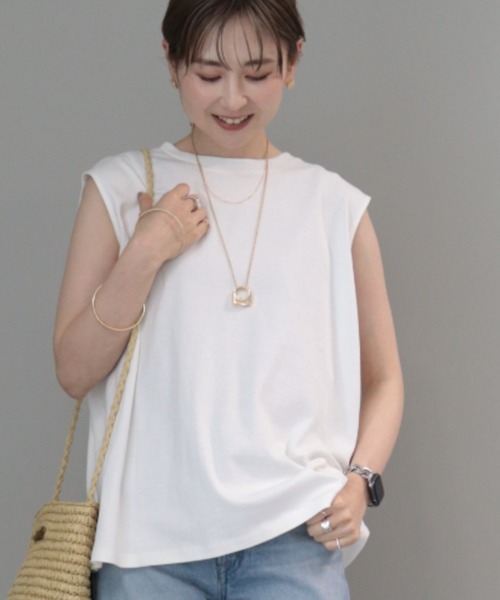 tシャツ ショルダータックノースリーブ レディース セール】【3つの機能付き】ショルダータックノースリーブ 987484