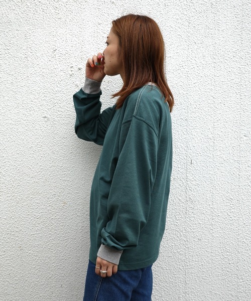 tシャツ SOGLIA/ソリア　OPEN END SOLID LONG SLEEVE T  リンガーＴ レディース SOGLIA/ソリア OPEN END SOLID LONG SLEEVE T リンガーT