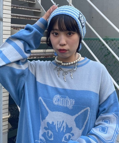 Candy Stripper  ニット帽 猫耳 Candy Stripper ニット帽 猫耳 Candy Stripper ニット帽 猫耳