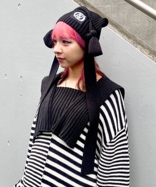 CANDY STRIPPER ニット帽 Candy Stripper ニット帽 ニットキャップ BORDER RIBBON
