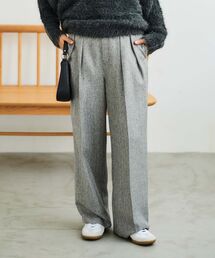 le.coeur blanc（ルクールブラン） パンツ ヘリンボーンタックワイド