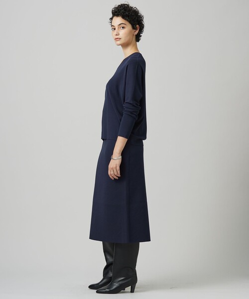 ICB（アイシービー） スカート 「洗える」 クロスコンビ ニット