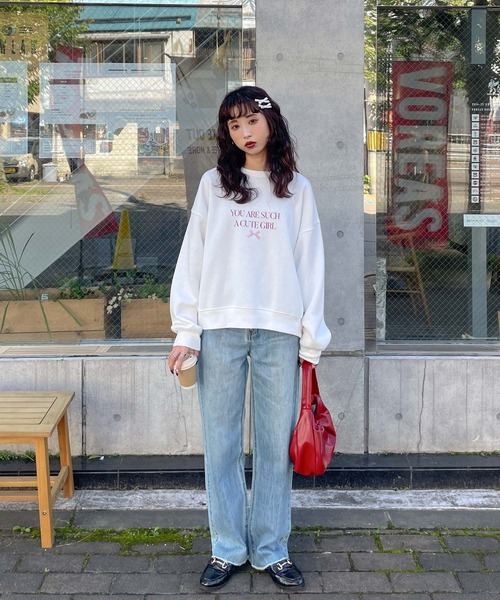 美品 HOTEL OLYMPIA リボンロゴスウェット Hotel Olympia/ホテルオランピア RIBBON LOGO SWEAT (トップス