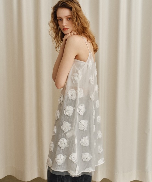 ワンピース Rose pattern camisole dress / ローズパターン