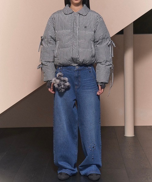 [FANCY CLUB] RIBBON COLLAR SHORT PUFFER /追跡付 FANCY CLUB ダウンコート ダウンジャケット 「FANCY CLUB