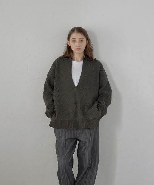 60s Meister Knit リブ編み Vネック ウールニット セーター nina de coito 埼玉県 志木 通販 ヴィンテージ MEISTER KNIT V