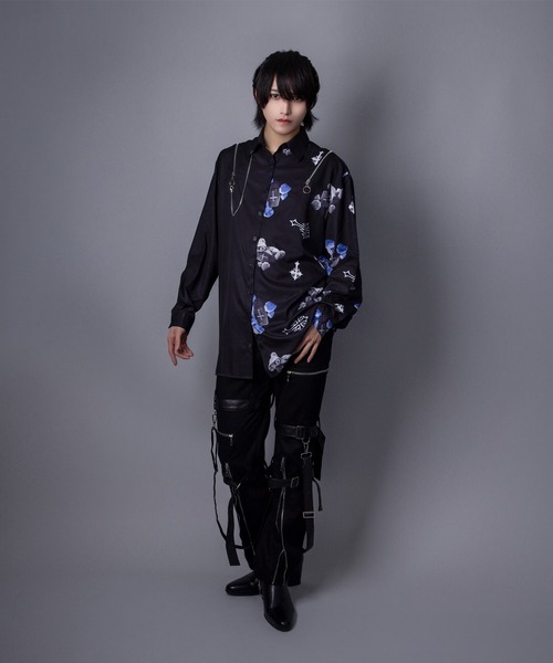 Amilige（アミリージュ） ブラウス シャツ バイカラーBEARプリント