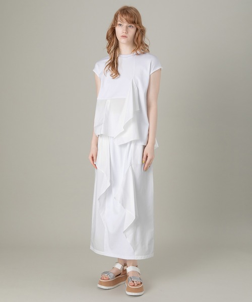 【新品・未使用】AULAAILA タフタコンビネーションTシャツ AULA AILA tシャツ タフタコンビネーションTシャツ レディース