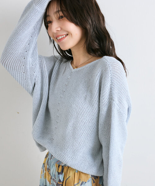 ニット セーター 「名品ニット復刻」ストローヤーン片畦２WAYニット レディース La boutique Bonbon ニット セーター 「名品ニット復刻