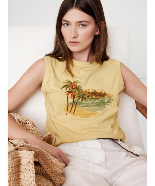 tシャツ ライトウェイト コットン マッスルタンクトップ レディース