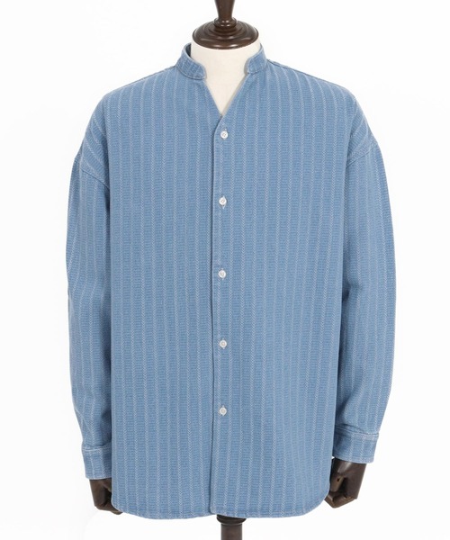 CAMBIO（カンビオ） シャツ ms5957-Herringbone Stripe Jacquard Denim