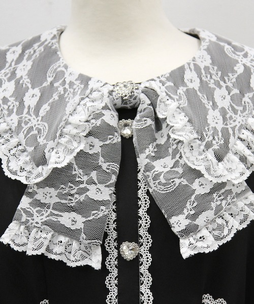 DearMyLove セットアップ レースリボン襟フリルウエストハートバックル