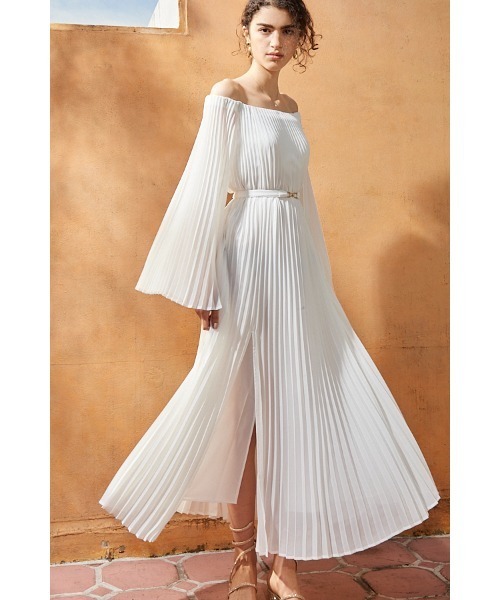 Estella.K ワンピース Ester Pleated Dress オフショルアコーディオン