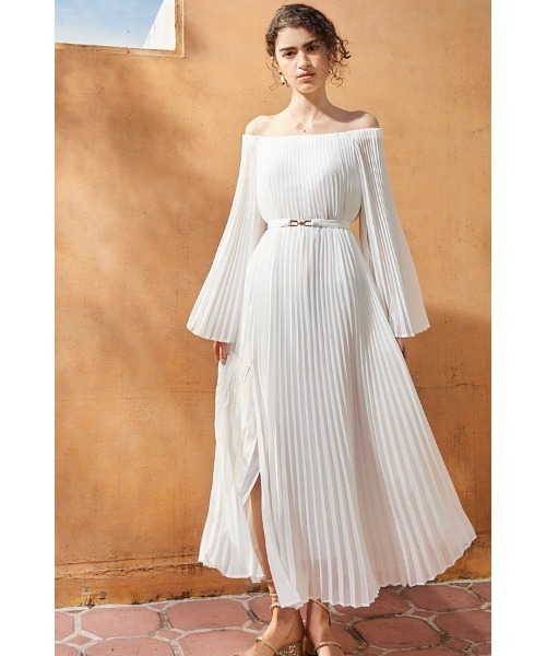 Estella.K ワンピース Ester Pleated Dress オフショルアコーディオン