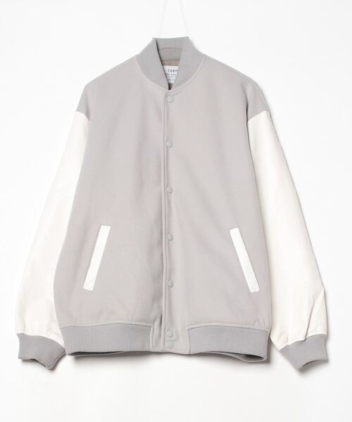 coen（コーエン） スタジャン MEDIUM グレー メンズ : ZOZOTOWN Yahoo