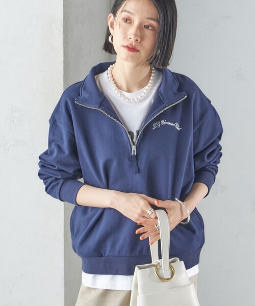 トレーナー スウェット 「SHIPS別注」LOGAN KNITTING MILLS: ハーフ ジップ プルオーバー レディース LOGAN knitting mills トレーナー スウェット 「SHIPS別注