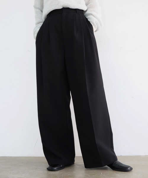 hellam スラックス パンツ ワイドタックパンツ レディース
