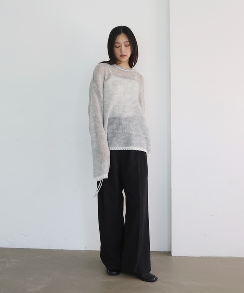 hellam スラックス パンツ ワイドタックパンツ レディース