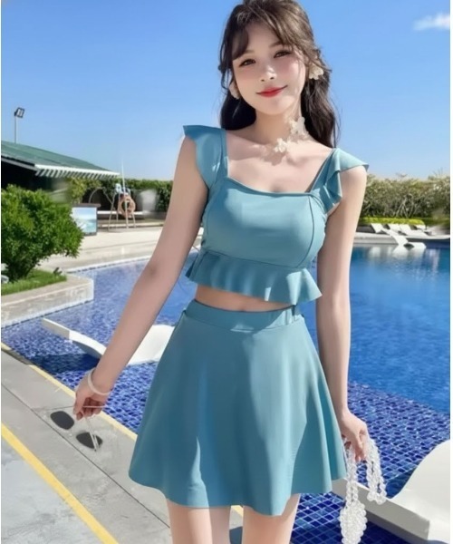 水着 「 ammy. / エイミードット 」 フリル ビスチェ ＆ ハイウエスト