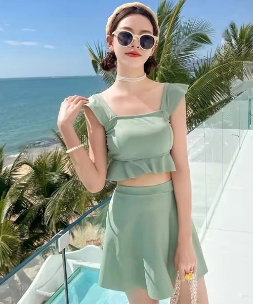 水着 「 ammy. / エイミードット 」 フリル ビスチェ ＆ ハイウエスト