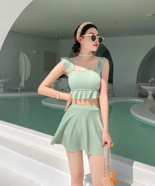 水着 「 ammy. / エイミードット 」 フリル ビスチェ ＆ ハイウエスト