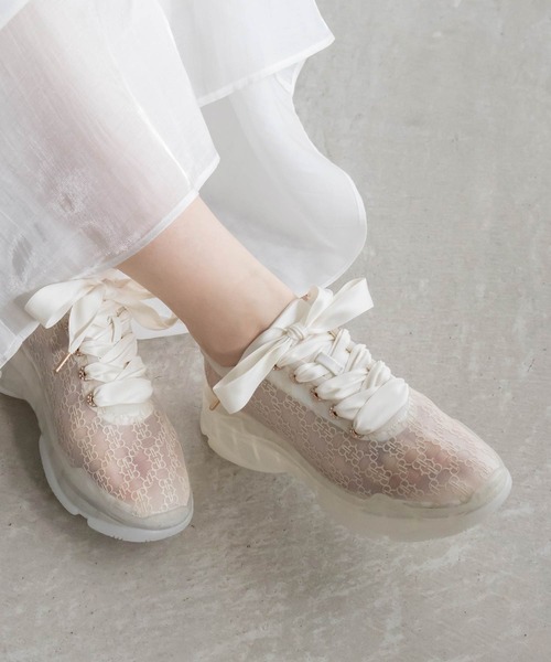 RANDA スニーカー シアーモノグラムスニーカー レディース : ZOZOTOWN