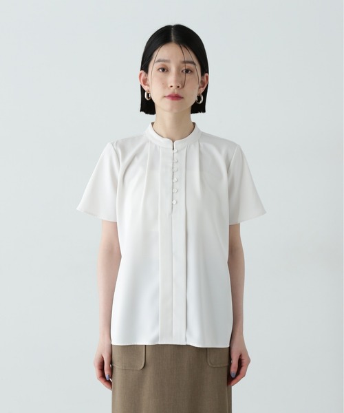 「N.（N. Natural Beauty Basic）」 半袖ブラウス MEDIUM ホワイト×ブラック レディース N.Natural Beauty Basic 「N.（N. Natural Basic）」 半袖