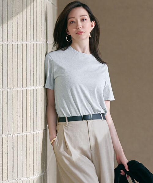 tシャツ 「洗える」ラメジャージ TEE レディース