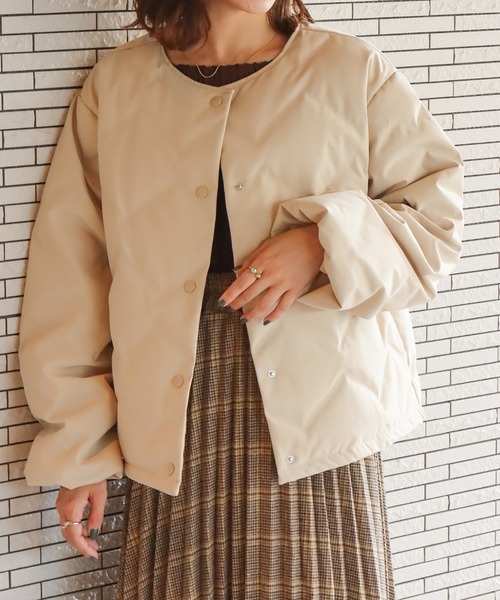 「libelle more」 「MARBLEWALTZ」ダウンジャケット L ベージュ レディース_画像6