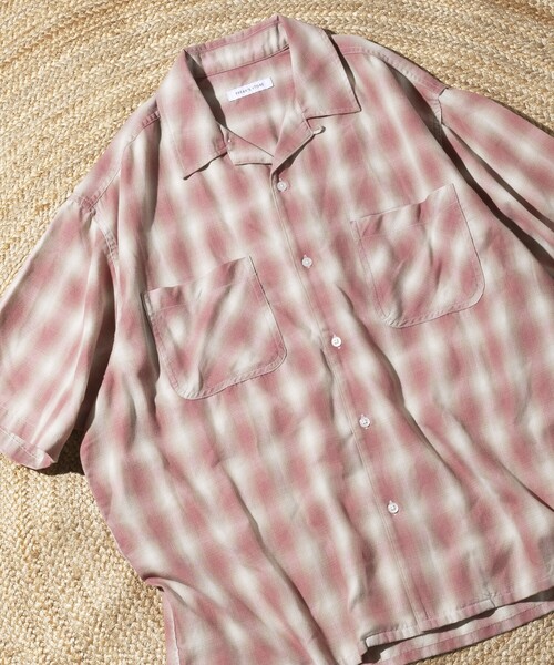 ⭐︎crimieオンブレチェックシャツ⭐︎オープンカラーシャツ CRIMIE（クライミー）の「OMBRE CHECK LONG SLEEVE SHIRT