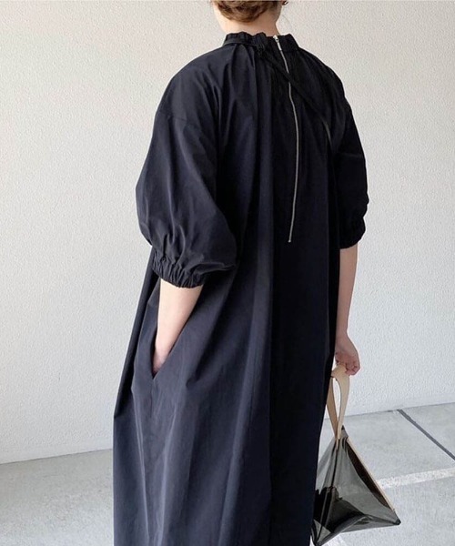 ワンピース バックZIPバルーンスリーブワンピース : ZOZOTOWN Yahoo!店