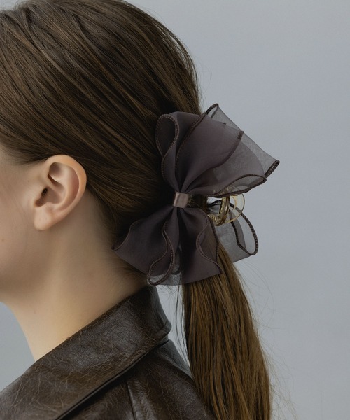 ヘアクリップ 「LA MUE」シフォンリボンバンスクリップ : ZOZOTOWN