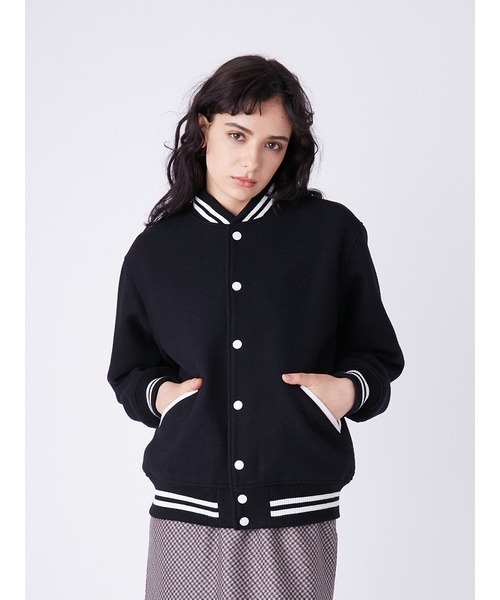 ぱーこ☆Mila owen☆新品タグ付きメルトンスタジャン黒 Mila Owen（ミラオーウェン）の「メルトンスタジャン（スタジャン