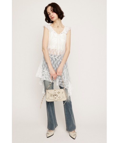 SLY ワンピース HEM DESIGN LACE FRILL L/TOPS ヘム デザイン