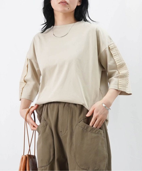 tシャツ LC/LLL プリーツテープ袖プルオーバー レディース LADY LUCK LUCA tシャツ LC/LLL プリーツテープ袖プルオーバー