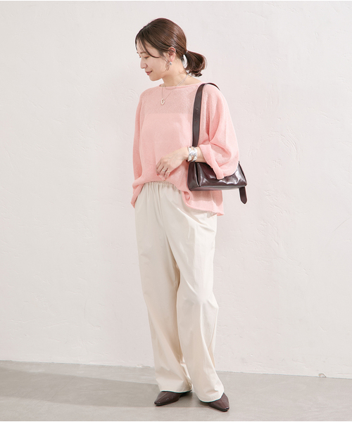 ENFOLD◆ニット・セーター(薄手)/38/シルク/BLK/無地/300HS170-2240/リブポロ/24SS ENFOLD◇ニット・セーター(薄手)/38/シルク/BLK/無地/300HS170