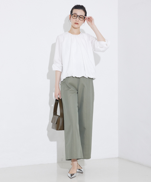 qualite（カリテ） パンツ 撥水ツイルワイドパンツ/夏服 レディース