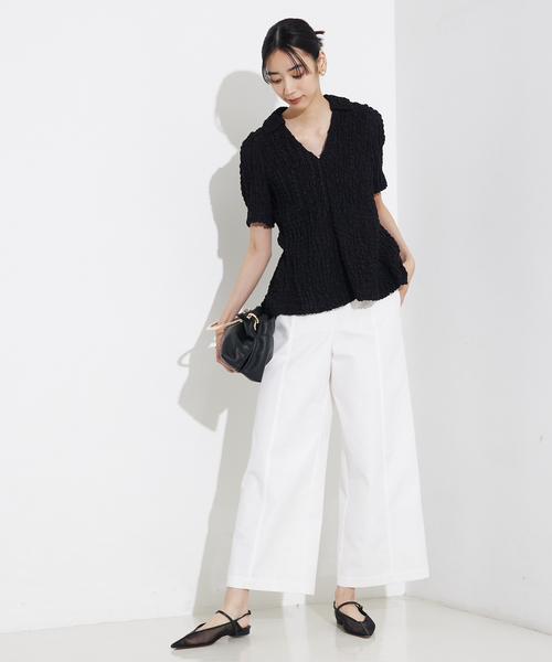 qualite（カリテ） パンツ 撥水ツイルワイドパンツ/夏服 レディース