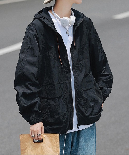 【美品】ナイロンフードジャケット Ｌサイズ グリーン 71412572b_b_38_500.jpg