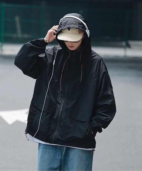 aimoha（アイモハ） ナイロンジャケット ルーズフィットフード