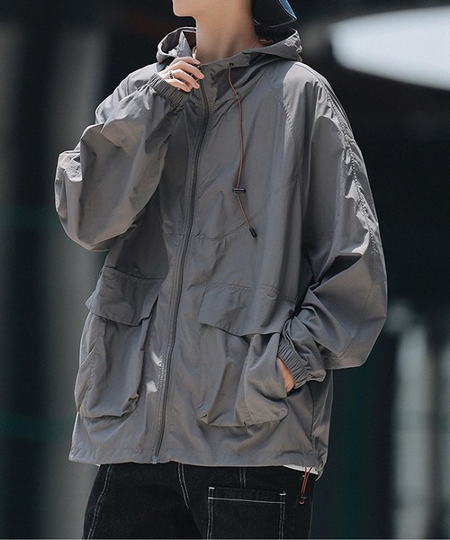 aimoha（アイモハ） ナイロンジャケット ルーズフィットフード