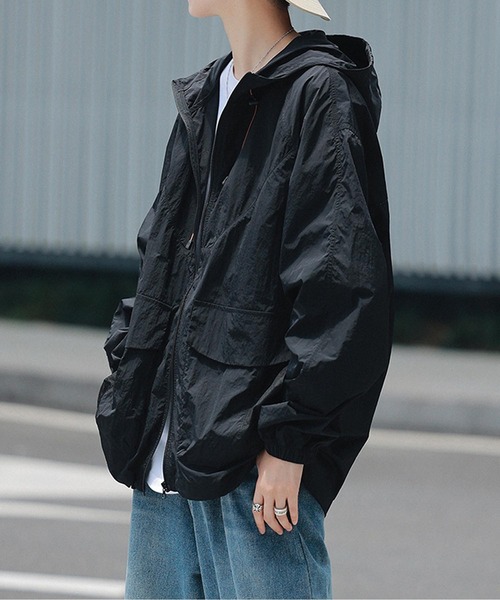 aimoha（アイモハ） ナイロンジャケット ルーズフィットフード