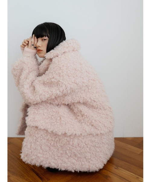 「Katrin TOKYO」 ファーコート X-SMALL ピンク レディース_画像4