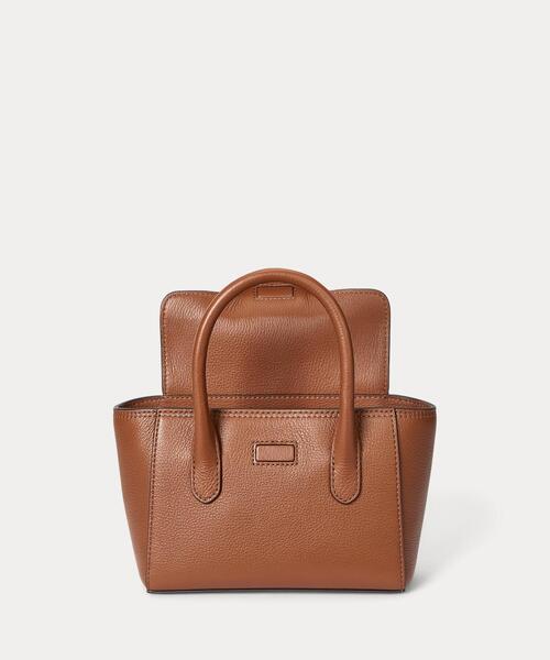 国内直営**Lauren**ペブルド レザー スモール Tanner サッチェル LAUREN RALPH ショルダーバッグ バッグ ペブルド レザー