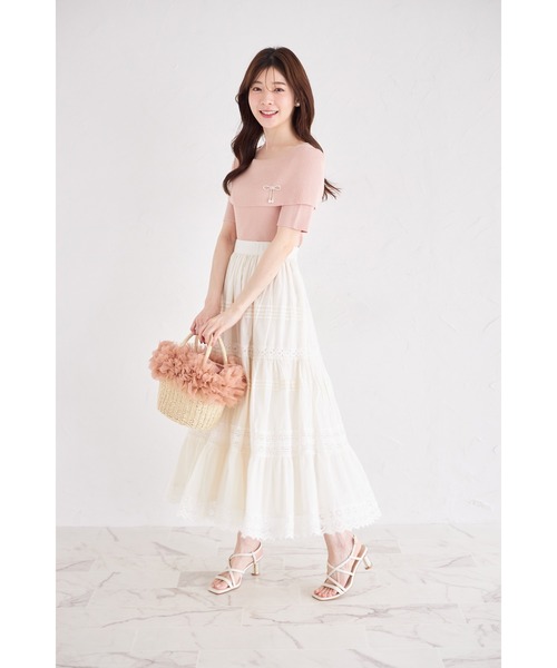 tocco closet かごバッグ カゴバッグ チュールフリルペーパー