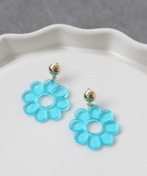Three Four Time ピアス クリアカラーフラワーピアス レディース