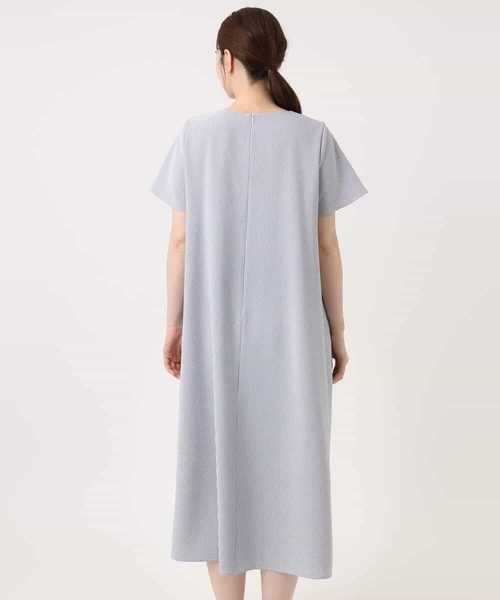 OFUON（オフオン） ワンピース キーネックデザインワンピース/洗える