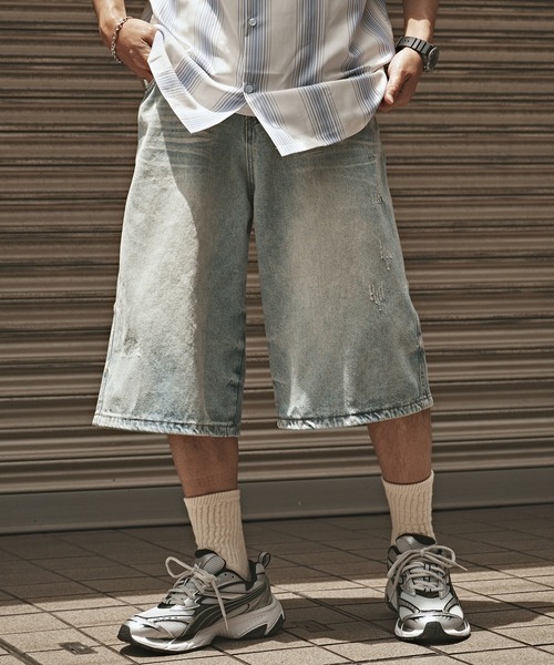 ALL RUNS ジーンズ Vintage style denim half pants / ヴィンテージ風