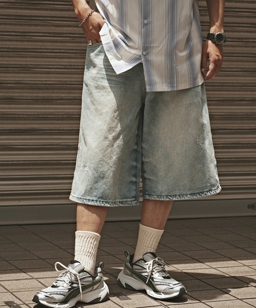 ALL RUNS ハーフパンツ ジーンズ Vintage style denim half pants