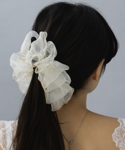 SALE♡ハンドメイド♡オーガンジーフリルポニークリップ② ヘアクリップ 「LA MUE」オーガンジーフリルバナナクリップ : ZOZOTOWN